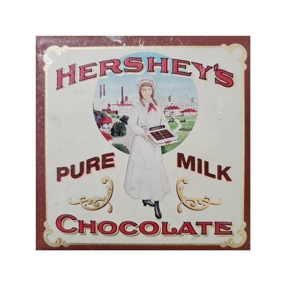 Vintage 1992 Hershey’s Chocolate Tin-Metal Canister with “Hershey Girl” Design - Picture 11 of 11